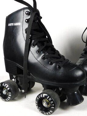 Skate Gear Classic Retro Quad Black Roller Skates Boy's Size 5